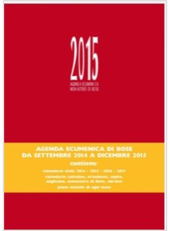 AGENDA ECUMENICA DI BOSE 2015