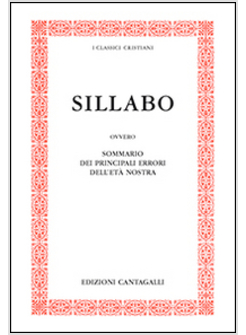 SILLABO SOMMARIO DEI PRINCIPALI ERRORI DELL'ETA' NOSTRA