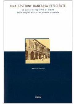 GESTIONE BANCARIA EFFICIENTE LA CASSA DI RISPARMIO DI UDINE DALLE ORIGINI ALLA 