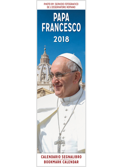 CALENDARIO SEGNALIBRO CM 6 X 20,5 PAPA FRANCESCO 2018 SFONDO AZZURRO