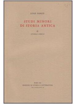 STUDI MINORI DI STORIA ANTICA