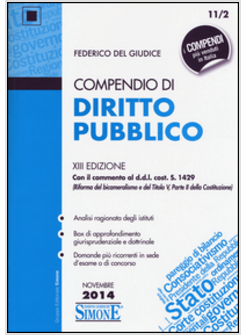 COMPENDIO DI DIRITTO PUBBLICO. XIII EDIZIONE. NOVEMBRE 2014.