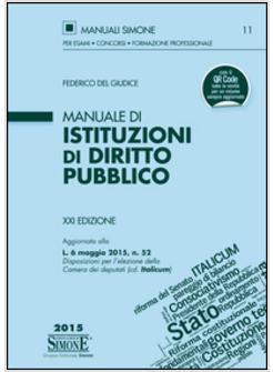 MANUALE DI ISTITUZIONI DI DIRITTO PUBBLICO XXI EDIZIONE