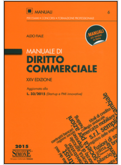 MANUALE DI DIRITTO COMMERCIALE XXV EDIZIONE