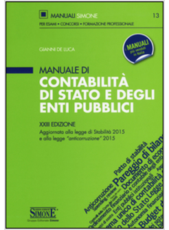 MANUALE DI CONTABILITA' DI STATO E DEGLI ENTI PUBBLICI XXIII EDIZIONE