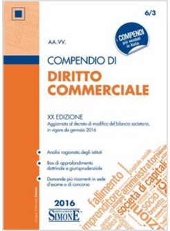 COMPENDIO DI DIRITTO COMMERCIALE XX EDIZIONE