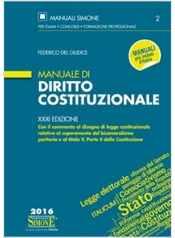 MANUALE DI DIRITTO COSTITUZIONALE XXXI EDIZIONE