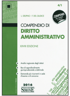COMPENDIO DI DIRITTO AMMINISTRATIVO  XXVIII ED. 2016