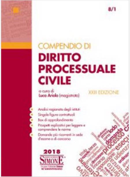 COMPENDIO DI DIRITTO PROCESSUALE CIVILE XXIII