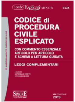 CODICE DI PROCEDURA CIVILE ESPLICATO 2019
