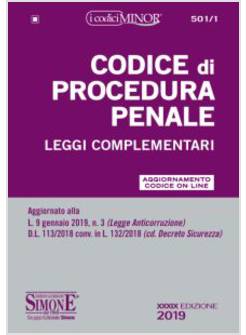 CODICE DI PROCEDURA PENALE. LEGGI COMPLEMENTARI. EDIZ. MINOR.