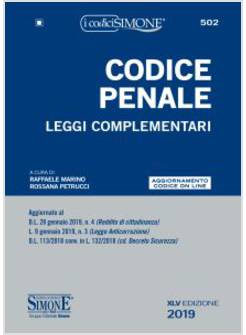 CODICE PENALE. LEGGI COMPLEMENTARI