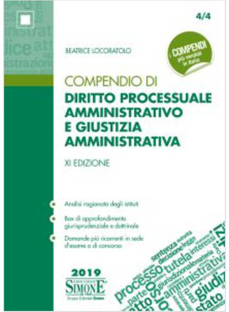 COMPENDIO DI DIRITTO PROCESSUALE AMMINISTRATIVO E GIUSTIZIA AMMINISTRATIVA