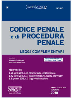 CODICE PENALE E DI PROCEDURA PENALE LEGGI COMPLEMENTARI CON AGGIORNAMENTO ONLINE