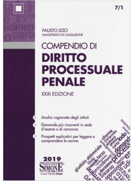 COMPENDIO DI DIRITTO PROCESSUALE PENALE XXXI EDIZIONE