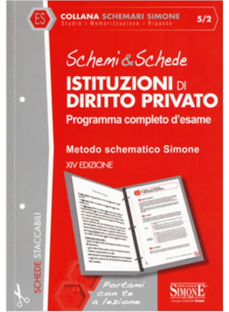 SCHEMI & SCHEDE DI ISTITUZIONI DI DIRITTO PRIVATO. PROGRAMMA COMPLETO D'ESAME