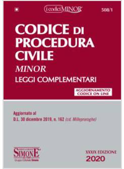 CODICE DI PROCEDURA CIVILE. LEGGI COMPLEMENTARI. EDIZ. MINOR. CON CONTENUTO DIGI