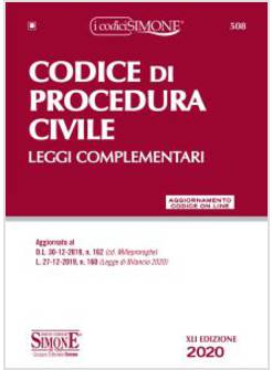 CODICE DI PROCEDURA CIVILE. LEGGI COMPLEMENTARI. CON AGGIORNAMENTO ONLINE