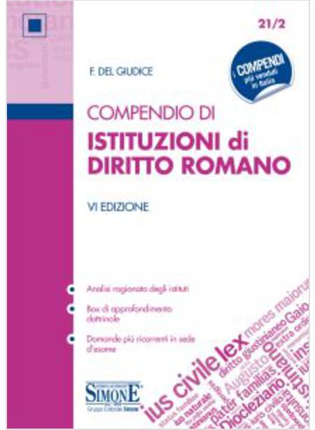 COMPENDIO DI ISTITUZIONI DI DIRITTO ROMANO. CON CONTENUTO DIGITALE PER ACCESSO O