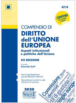 COMPENDIO DI DIRITTO DELL'UNIONE EUROPEA. ASPETTI ISTITUZIONALI E POLITICHE