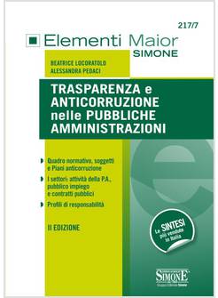 TRASPARENZA E ANTICORRUZIONE NELLE PUBBLICHE AMMINISTRAZIONI