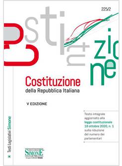 COSTITUZIONE DELLA REPUBBLICA ITALIANA  V EDIZIONE