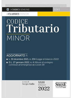 CODICE TRIBUTARIO. EDIZ. MINOR