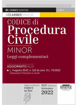 CODICE DI PROCEDURA CIVILE MINOR LEGGI COMPLEMENTARI 
