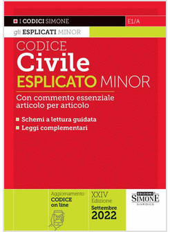 CODICE CIVILE ESPLICATO MINOR CON COMMENTO ESSENZIALE ARTICOLO PER ARTICOLO