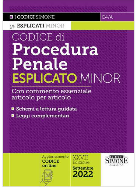 CODICE DI PROCEDURA PENALE ESPLICATO MINOR