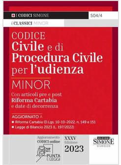 CODICE CIVILE E DI PROCEDURA CIVILE PER L'UDIENZA