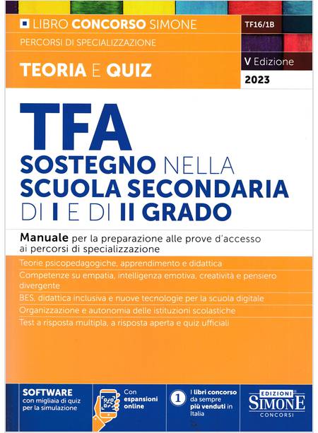 TFA SOSTEGNO NELLA SCUOLA SECONDARIA DI PRIMO E SECONDO GRADO