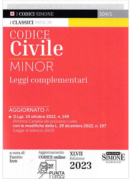 CODICE CIVILE MINOR 2023