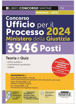 CONCORSO UFFICIO PER IL PROCESSO 2024 MINISTERO DELLA GIUSTIZIA. 3946 POSTI. TEO