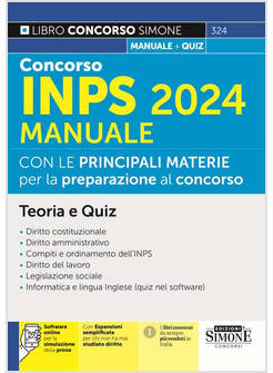 Concorso INPS 2024 - Manuale con le materie principali per la preparazione