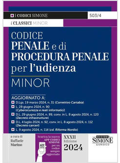 CODICE PENALE E DI PROCEDURA PENALE PER L'UDIENZA MINOR 
