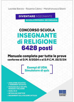 CONCORSO SCUOLA INSEGNANTE DI RELIGIONE 6428 POSTI MANUALE COMPLETO 