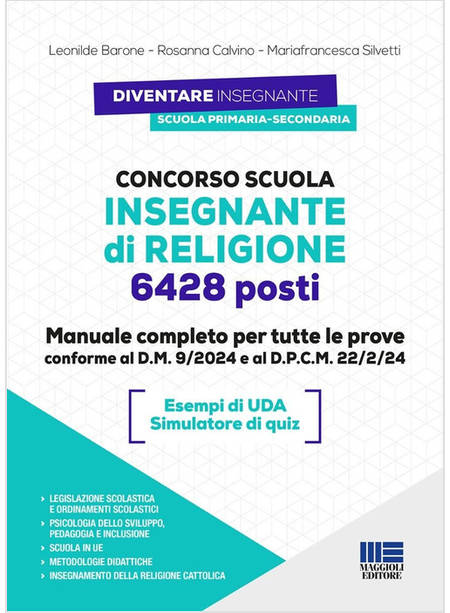 CONCORSO SCUOLA INSEGNANTE DI RELIGIONE 6428 POSTI MANUALE COMPLETO 