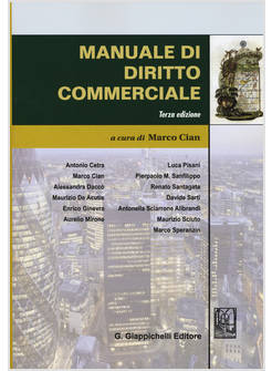 MANUALE DI DIRITTO COMMERCIALE TERZA EDIZIONE 2019