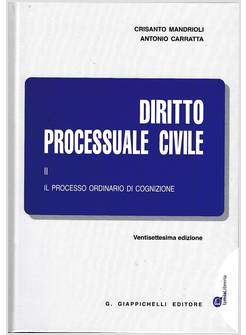 DIRITTO PROCESSUALE CIVILE 2 IL PROCESSO ORDINARIO 27 EDIZIONE 2019