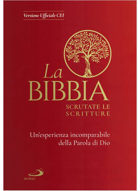 LA BIBBIA SCRUTATE LE SCRITTURE COPERTINA RIGIDA TELA ROSSA