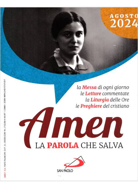 AMEN LA PAROLA CHE SALVA AGOSTO 2024