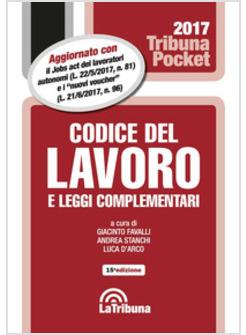 CODICE DEL LAVORO E LEGGI COMPLEMENTARI