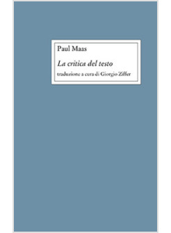 CRITICA DEL TESTO (LA)