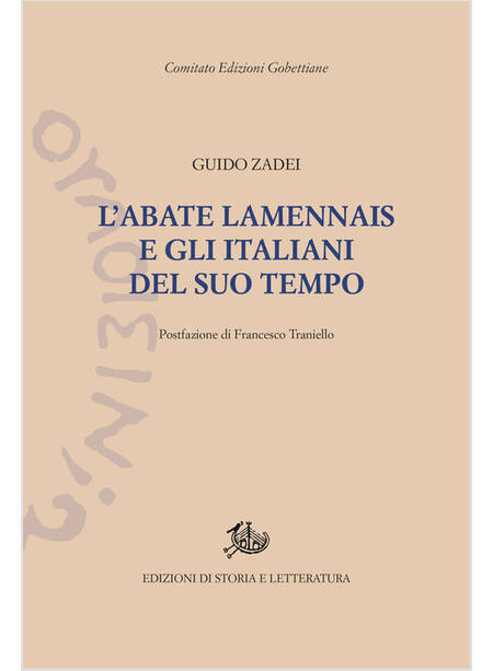 ABATE LAMENNAIS E GLI ITALIANI DEL SUO TEMPO (L')