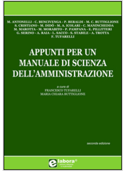 APPUNTI PER UN MANUALE DI SCIENZA DELL'AMMINISTRAZIONE