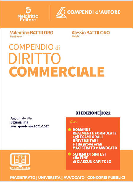 COMPENDIO DI DIRITTO COMMERCIALE AGGIORNATO ALLA GIURISPRUDENZA 2021 - 2022