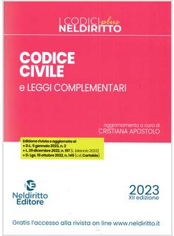 CODICE CIVILE E LEGGI COMPLEMENTARI