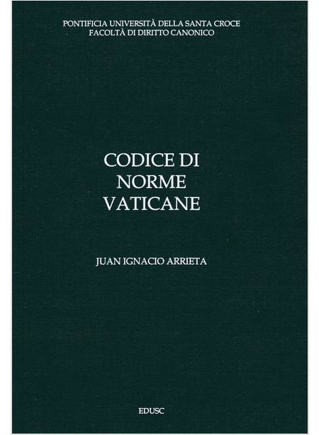 CODICE DI NORME VATICANE TERZA EDIZIONE GENNAIO 2022