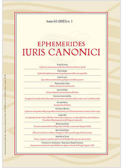 EPHEMERIDES IURIS CANONICI Anno 65 (2025). VOL. 1